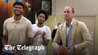 video: Watch: Prince William shoots hoops with Tyrone Mings