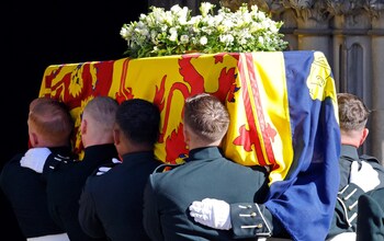 Eight of the pallbearers carried the the late monarch’s coffin during the funeral service at Westminster Abbey and Windsor Castle in September