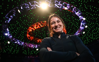 Katie Taylor poses before a media conference in Dublin ahead of her undisputed super-lightweight championship fight with Chantelle Cameron on May 20 - Katie Taylor: The biggest name in women’s boxing prefers ‘a quiet life’