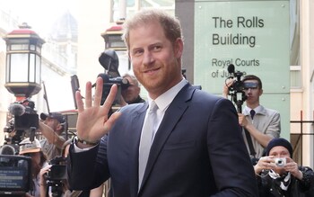 Prince Harry, Duke of Sussex, leaving the Mirror Group Phone hacking trial at the Rolls Building at High Court on June 7