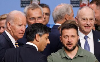 Ukrainian President Volodymyr Zelensky at a Nato summit