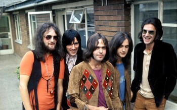 John Gosling (l) with The Kinks in 1970