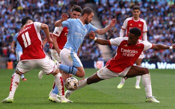 Jurrien Timber playing against Man City - Arsenal v Man City player ratings: Jurrien Timber impressive, Erling Haaland subdued