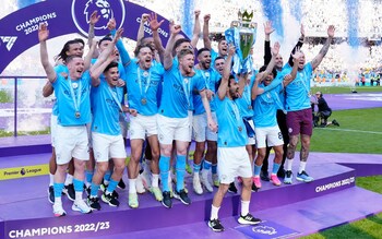 Manchester City lift the Premier League trophy - Premier League predictions: Our experts pick their winner, top four and relegated sides